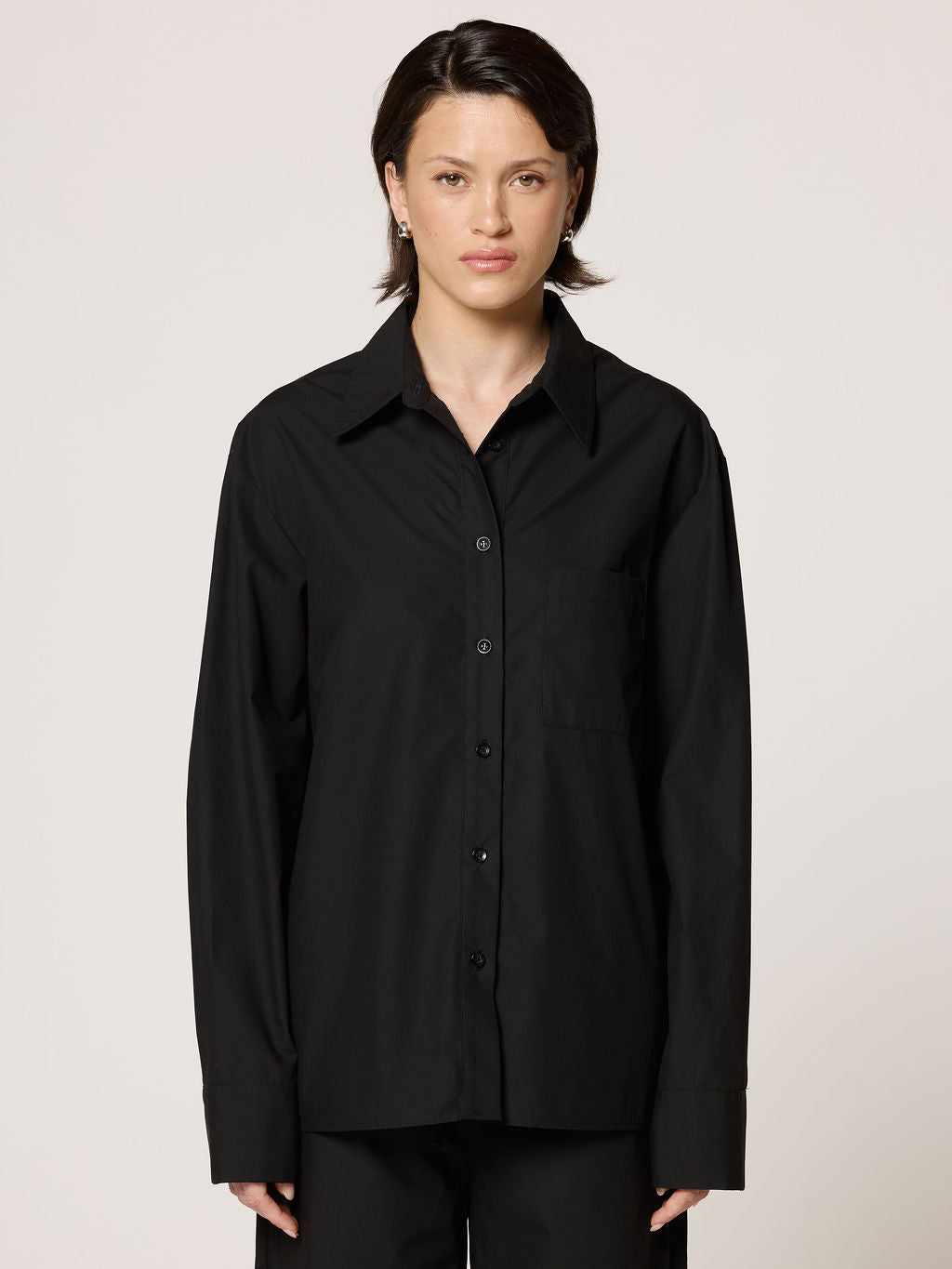 women's black button down dress shirts Regular Fit Shirt for Tall Women in 6 / Tall / Black Designed for professional settings Manana Shirt