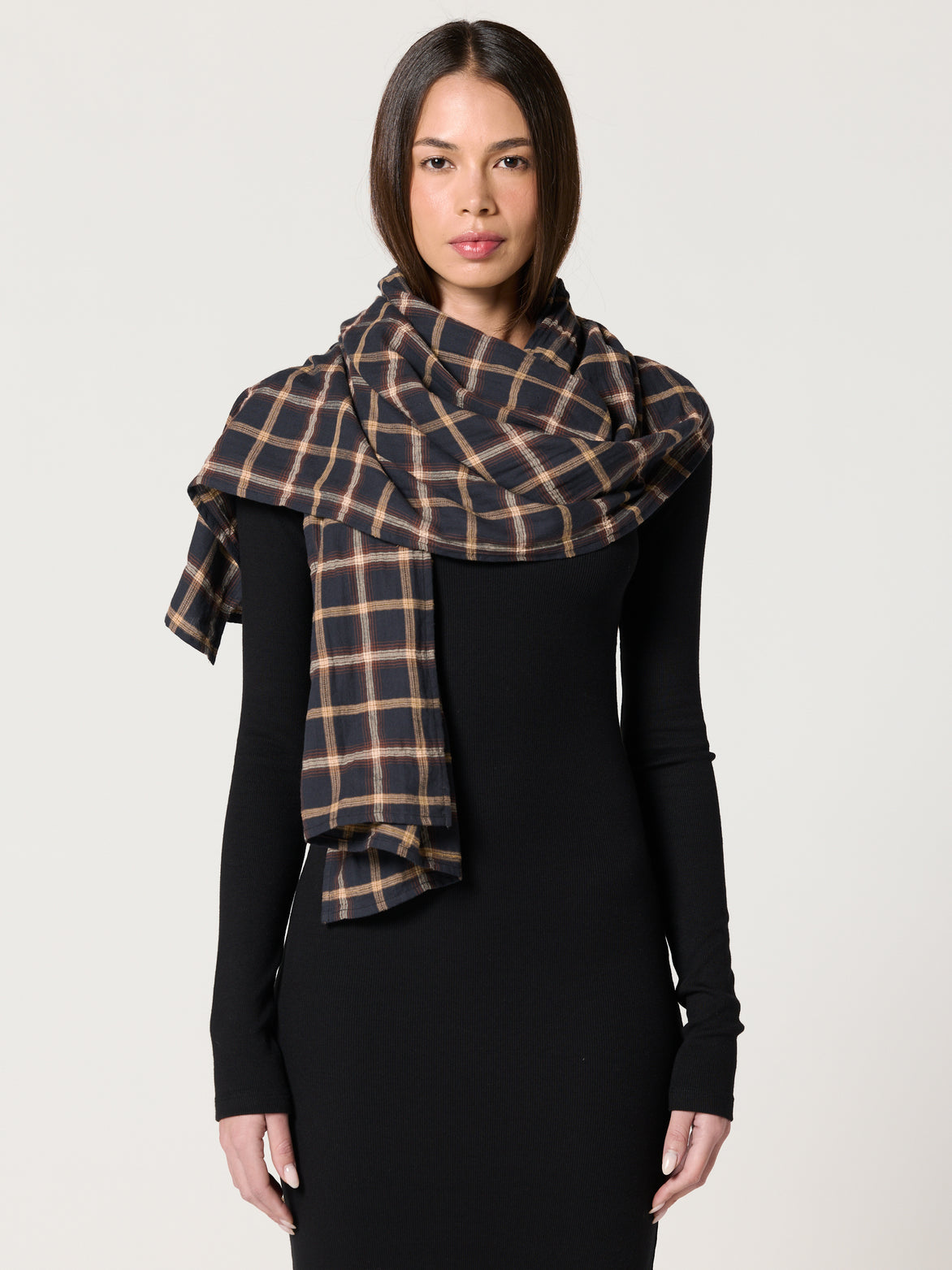 Winter Scarf / Navy Plaid Winter Scarf / Navy Plaid